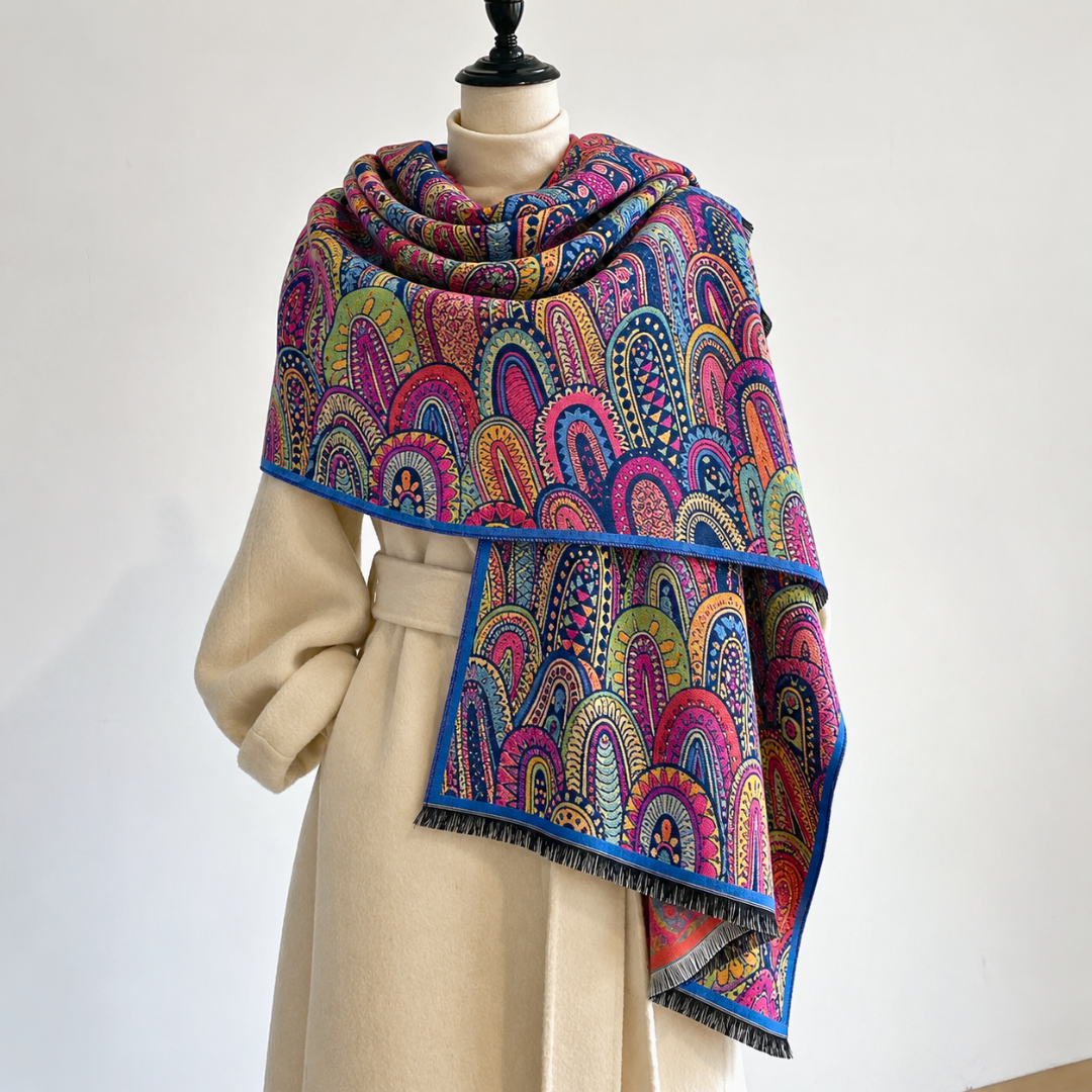 Whimsical Folk Scarf