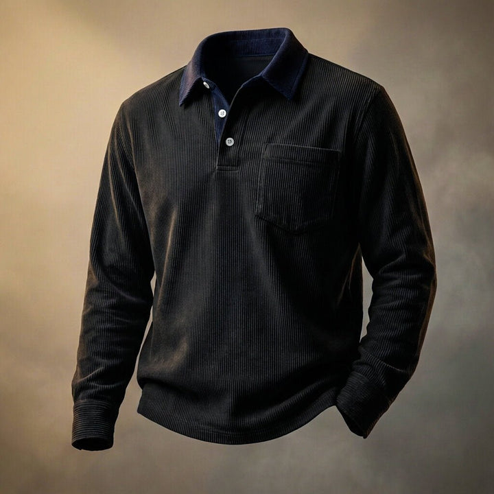 Carter Corduroy Long Sleeve Polo