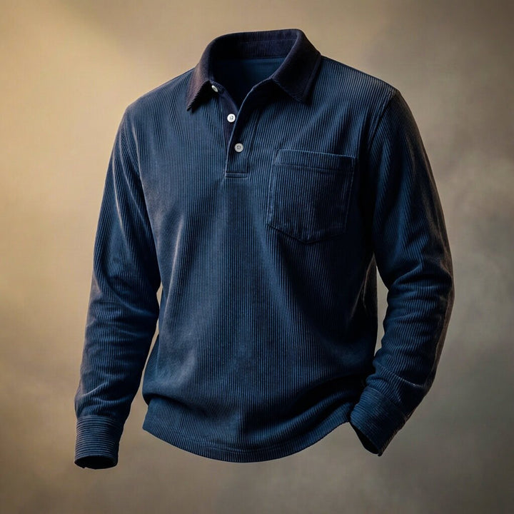 Carter Corduroy Long Sleeve Polo