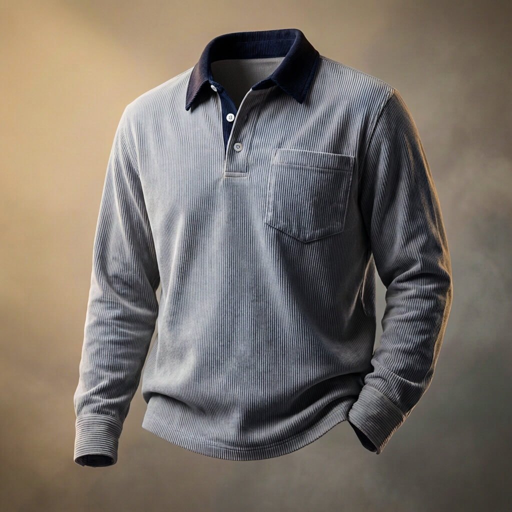Carter Corduroy Long Sleeve Polo