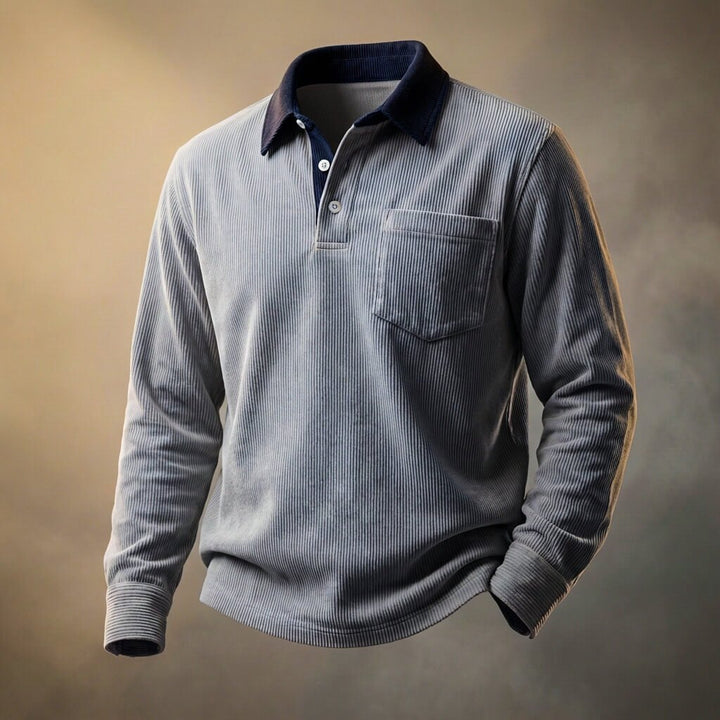 Carter Corduroy Long Sleeve Polo