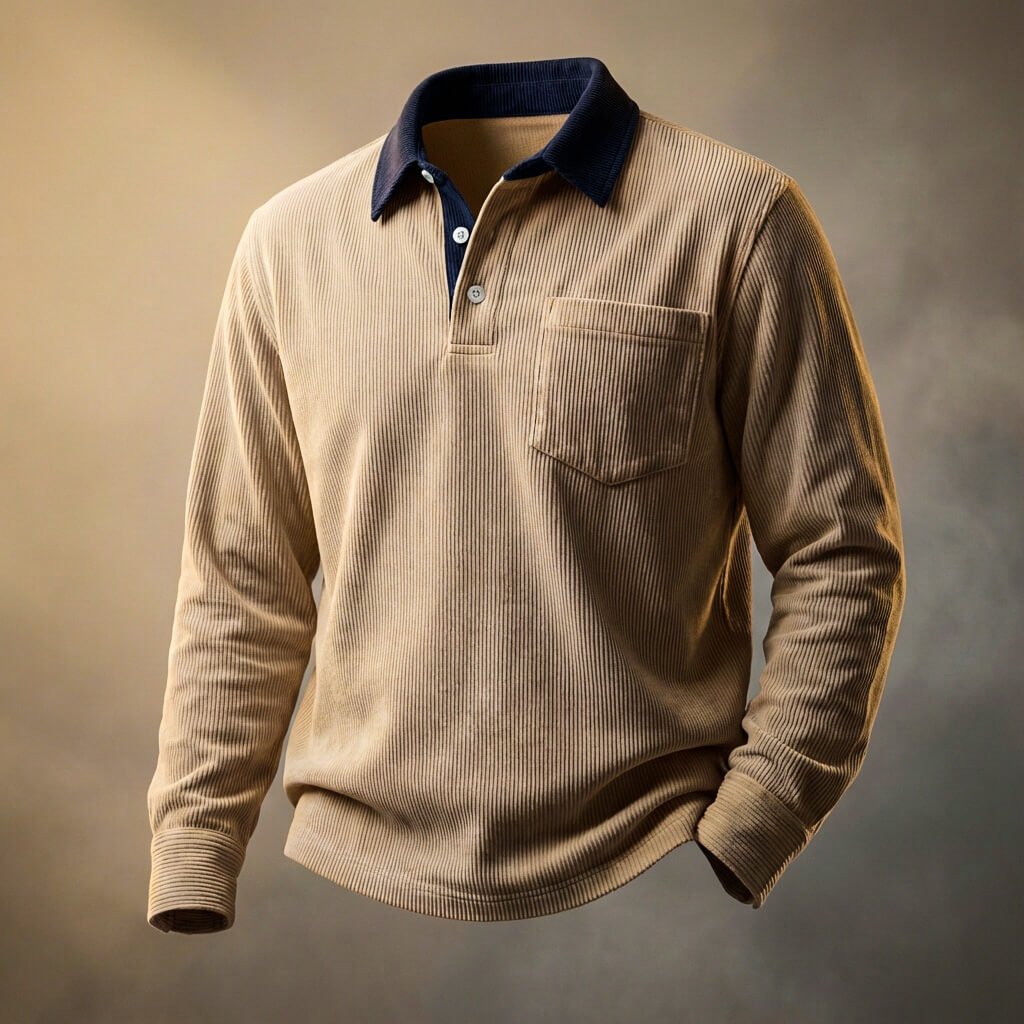 Carter Corduroy Long Sleeve Polo
