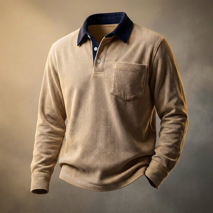 Carter Corduroy Long Sleeve Polo