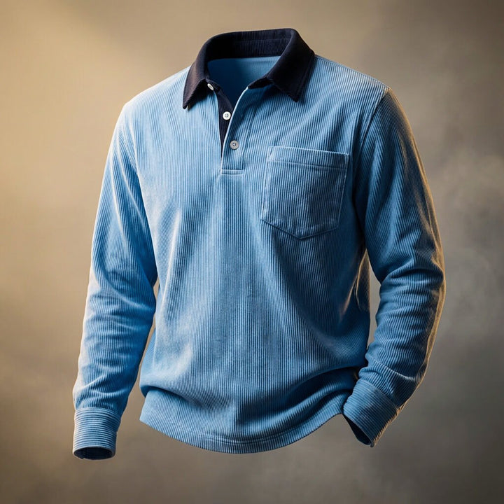 Carter Corduroy Long Sleeve Polo