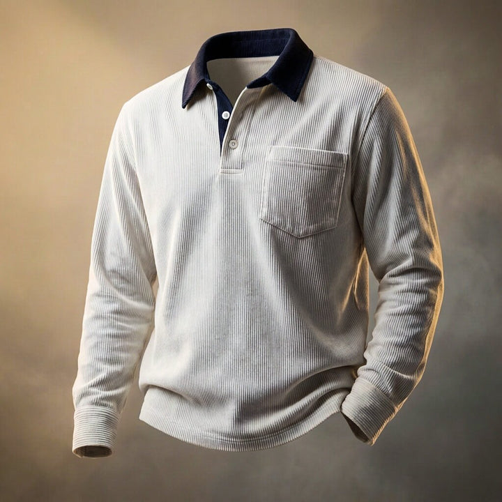 Carter Corduroy Long Sleeve Polo